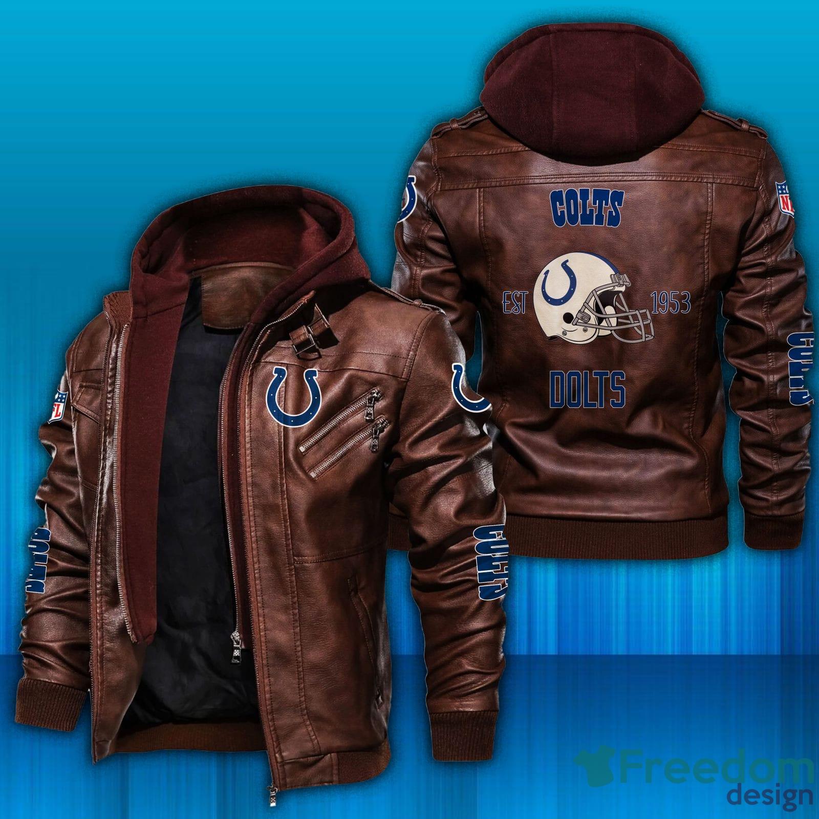 NFL Indianapolis Colts Style 3 2D Leather Jacket Men And Women For Fans -  Freedomdesign