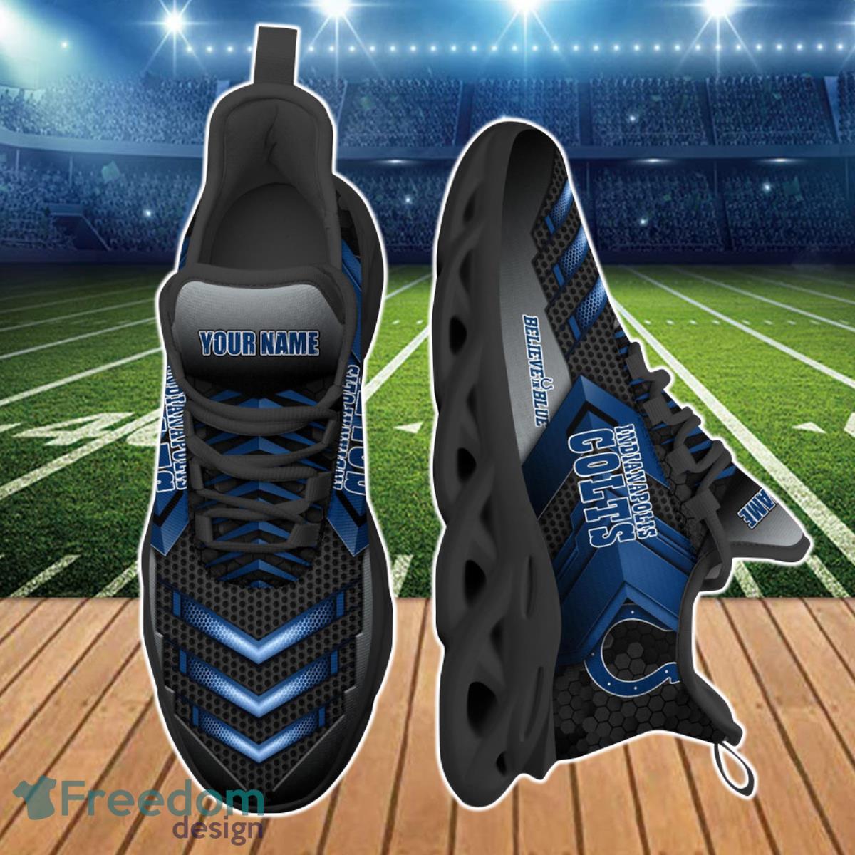 Indianapolis Colts NFL Max Soul Shoes Custom Name Product Photo 2