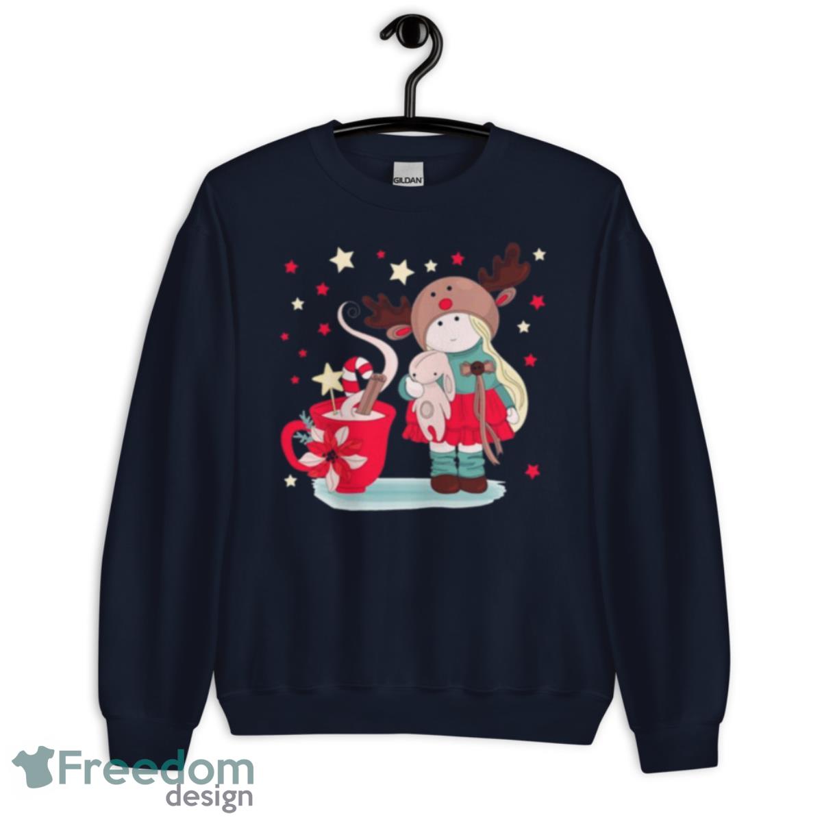 Japanese Anime Design Christmas Girl Shirt - Unisex Crewneck Sweatshirt-1