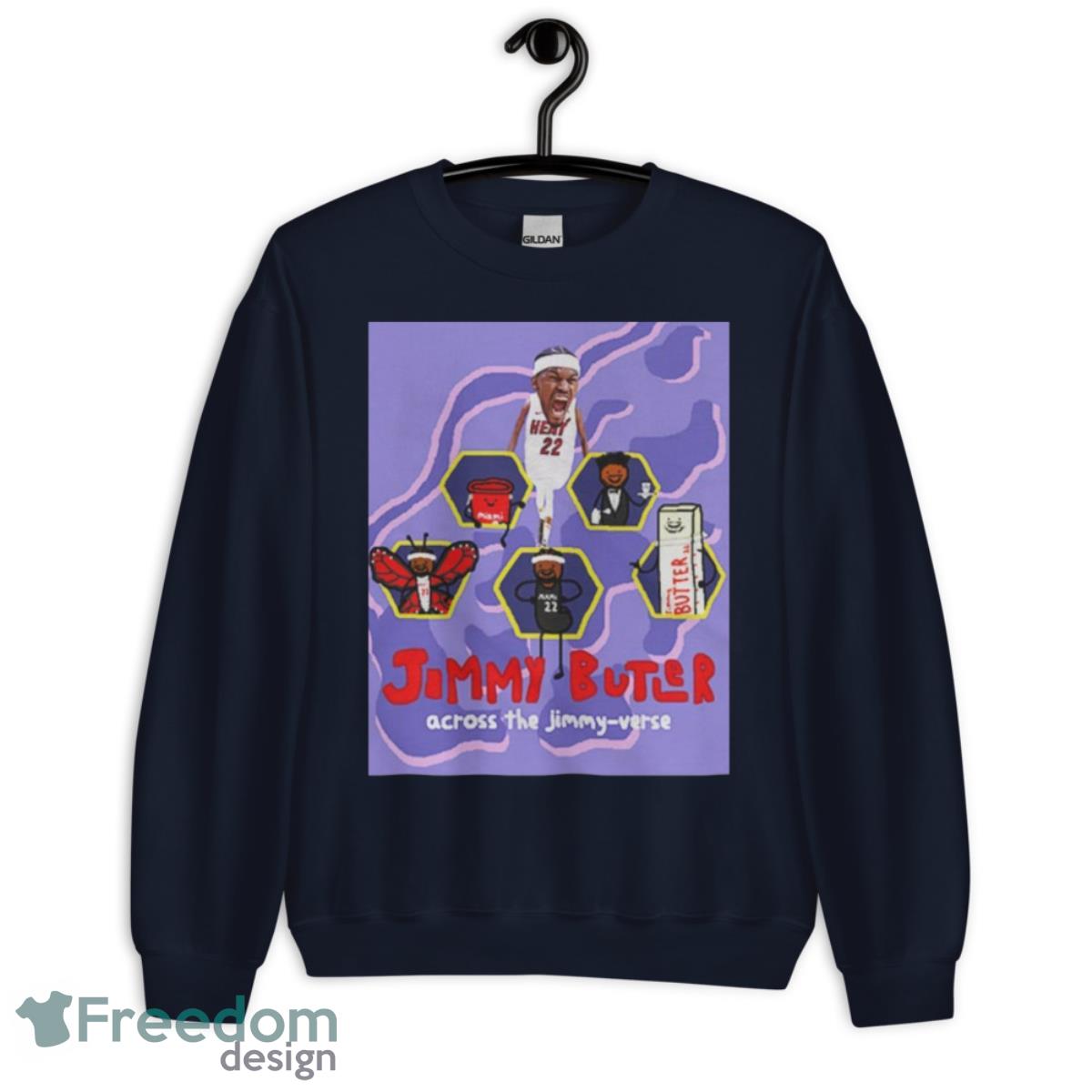 Jimmy Butler Across The Jimmy Verse Spider Man Style T Shirt - Unisex Crewneck Sweatshirt-1