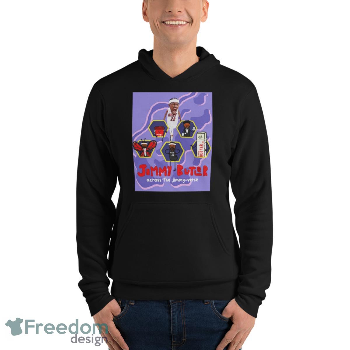 Jimmy Butler Across The Jimmy Verse Spider Man Style T Shirt - Unisex Fleece Pullover Hoodie Jimmy Butler Across The Jimmy Verse Spider Man Style T Shirt - Unisex Fleece Pullover Hoodie