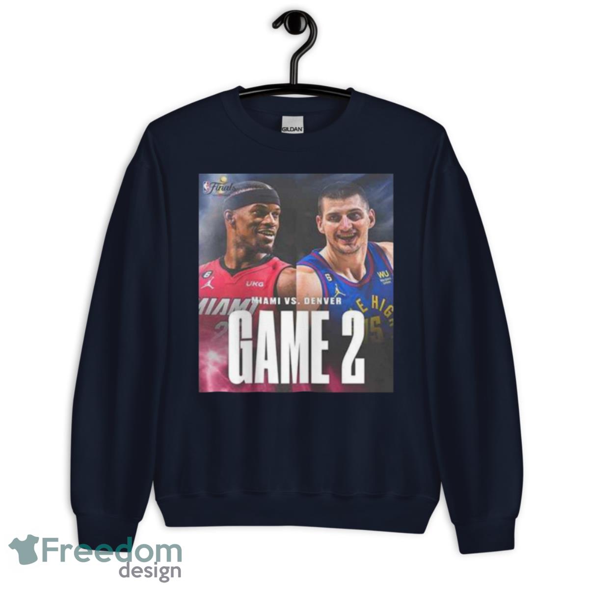 Jimmy Butler Vs Nikola Jokic On Game 2 In The NBA Finals T Shirt - Unisex Crewneck Sweatshirt-1