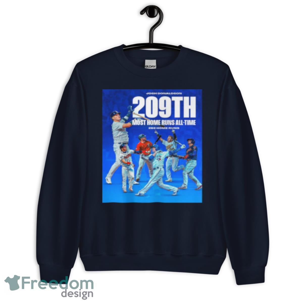 Josh Donaldson 209th Most Home Runs All Time Vintage Shirt - Unisex Crewneck Sweatshirt-1