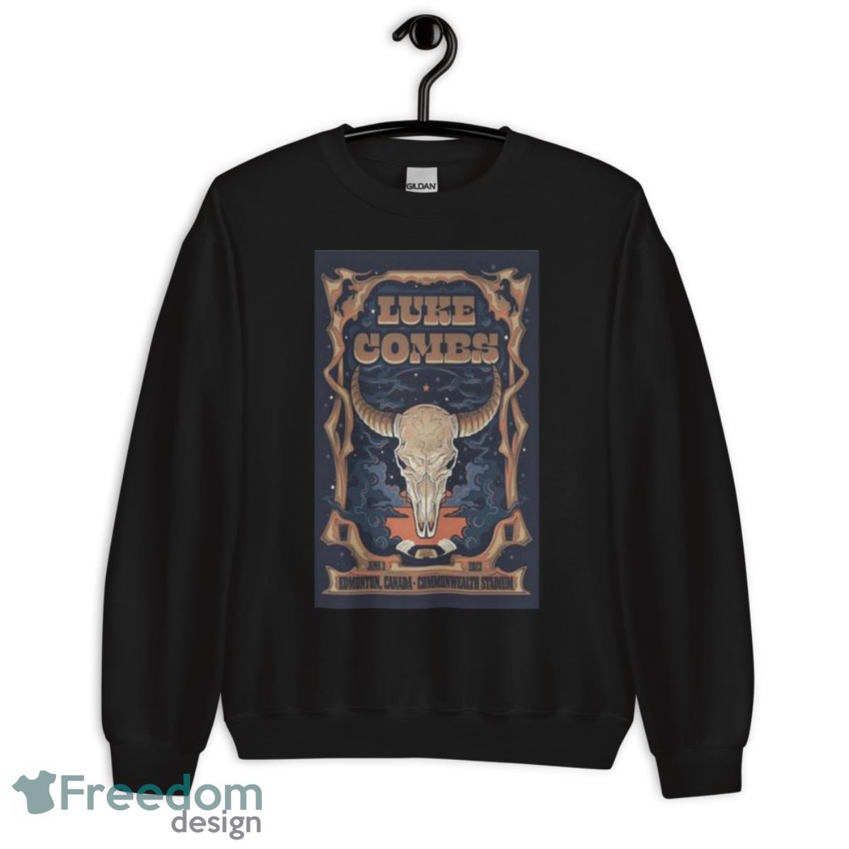June 3, 2023 Tour Edmonton, AB Canada Luke Combs Poster Shirt image June 3, 2023 Tour Edmonton, AB Canada Luke Combs Poster Shirt - Unisex Crewneck Sweatshirt