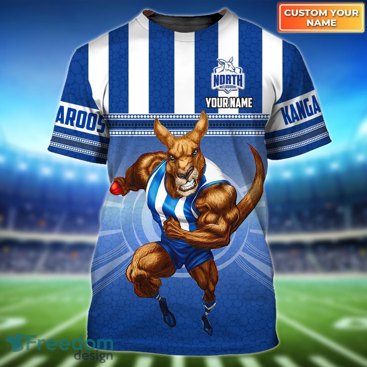 Kangaroos North Melbourne Personalized Name 3D Tshirt Product Photo 1