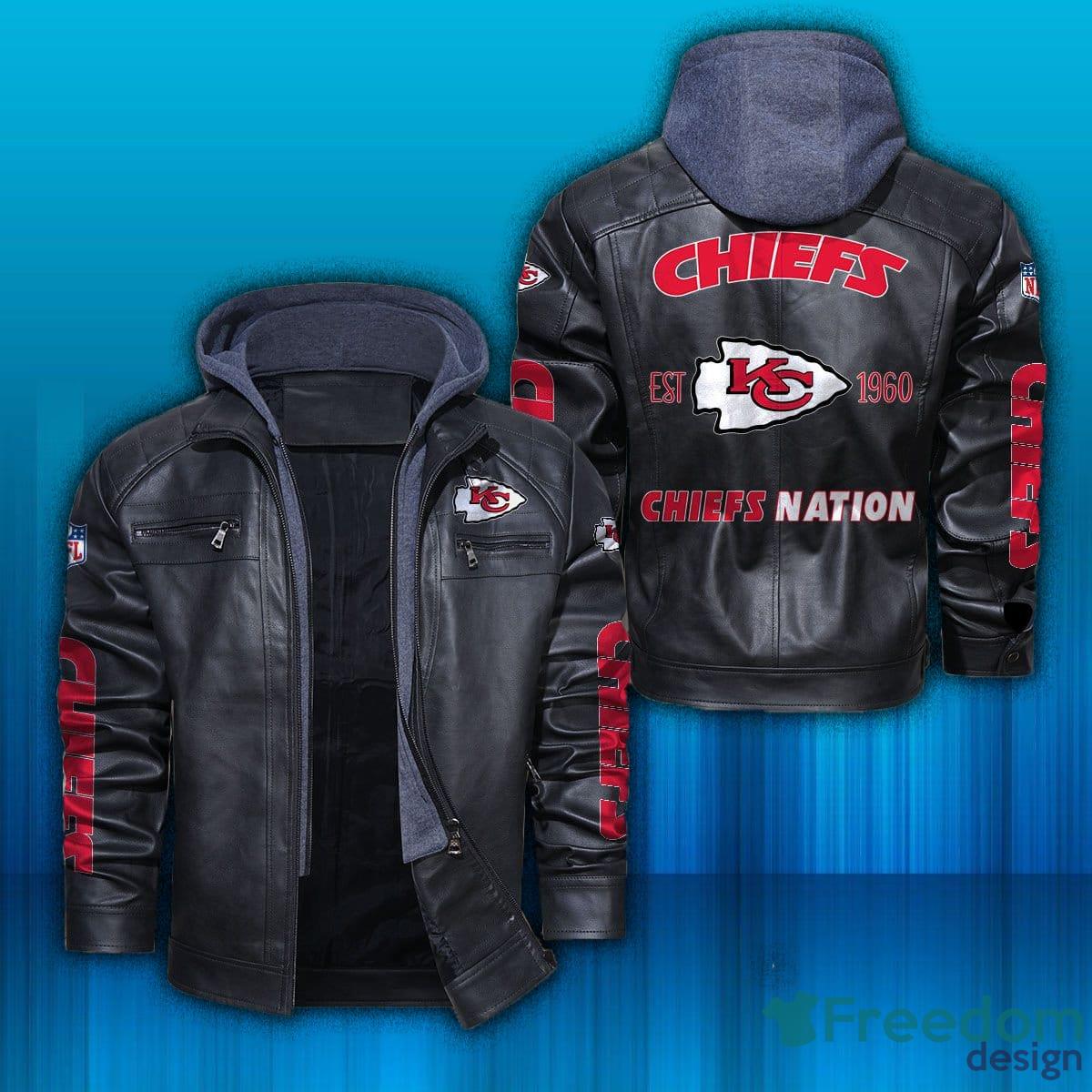 Kansas City Chiefs NFL Logo Vintage Leather Jacket For Men And