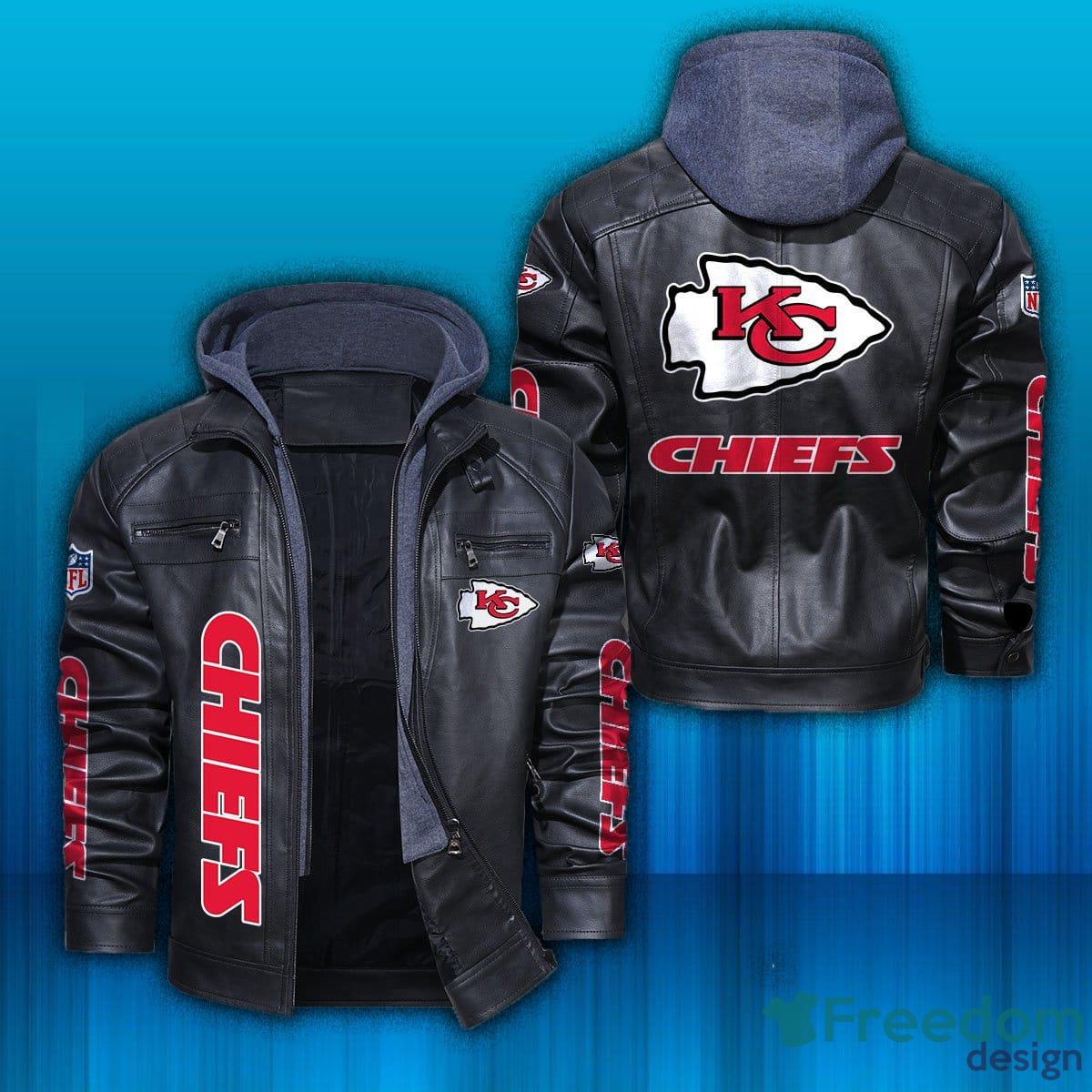 NFL Kansas City Chiefs Fans Style 8 Logo Black And Brown Leather Jacket Men  And Women - Freedomdesign