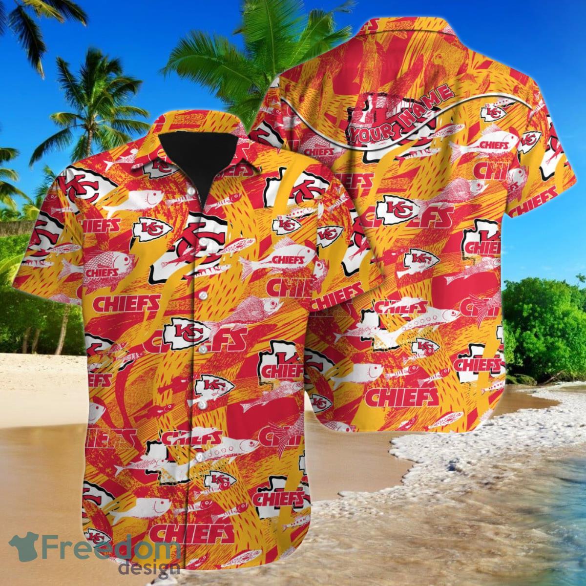 Kansas City Chiefs NFL Football Custom Name Hawaiian Shirt Ideal Gift For Loyal Fans Product Photo 1