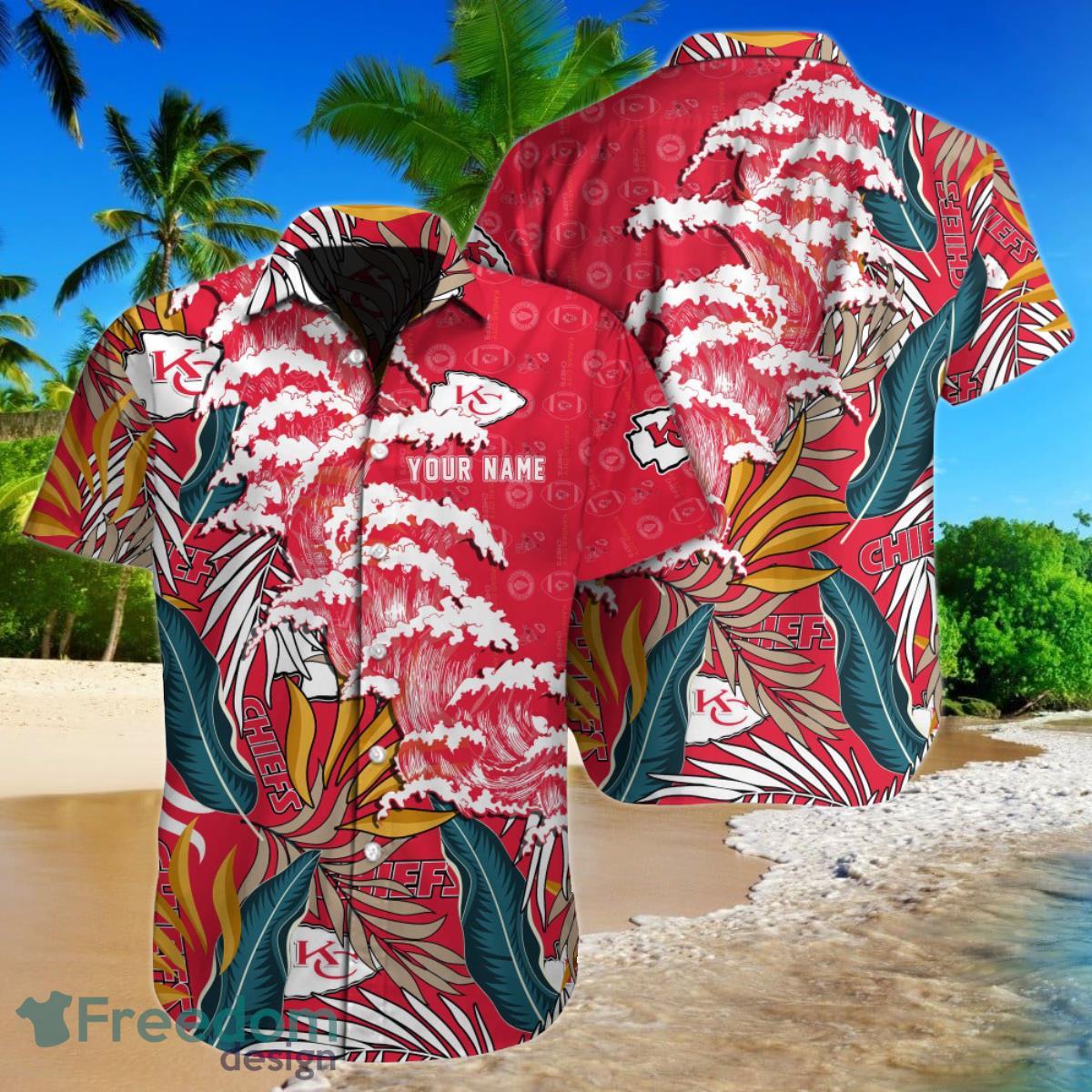 Kansas City Chiefs NFL Football Custom Name Hawaiian Shirt Style Gift For Fans Product Photo 1