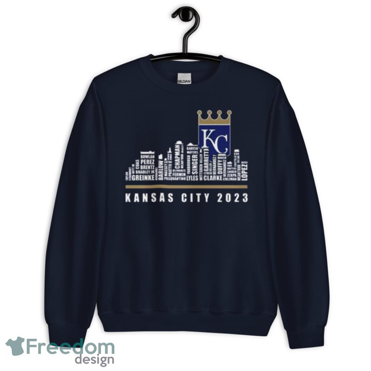 Kansas City Royals 2023 Season Team Players Names In Shirt - Unisex Crewneck Sweatshirt-1