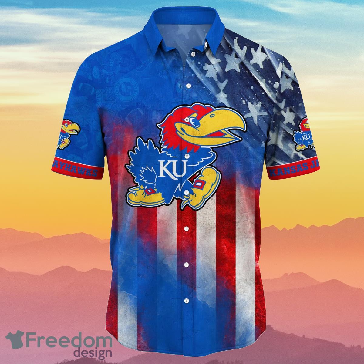 NCAA Kansas Jayhawks Hawaiian Shirt Colorful Team Logo Gift For Basketball  Lovers