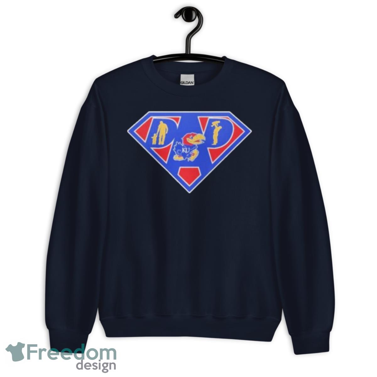 Kansas Jayhawks Super Dad Shirt - Unisex Crewneck Sweatshirt-1