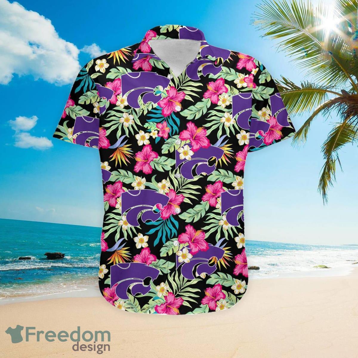 Kansas State Wildcats With Tropical Pattern Summer 3D Hawaiian Shirt Product Photo 2