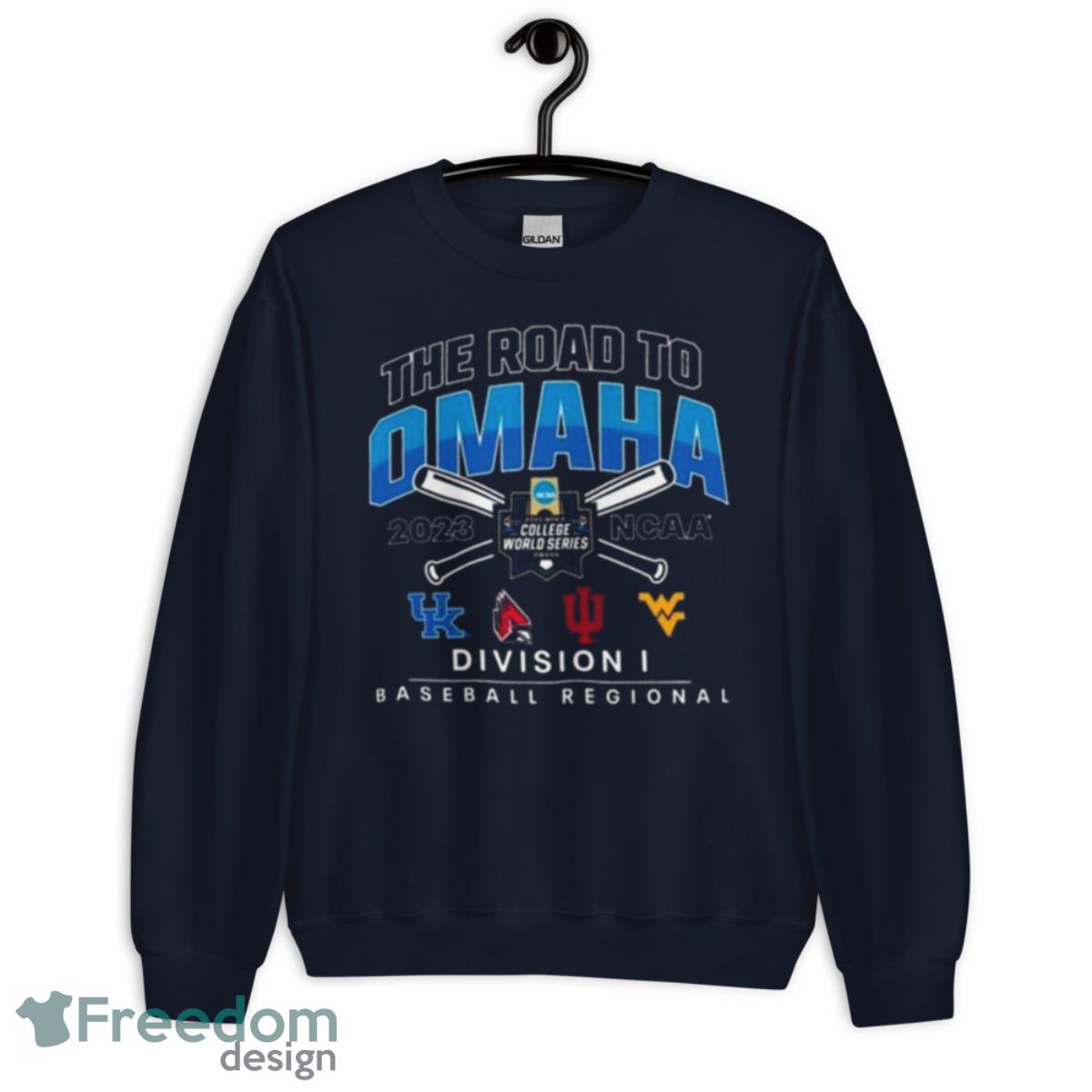 Kentucky The Road To Omaha 2023 NCAA Division I Baseball Regional Shirt - Unisex Crewneck Sweatshirt-1