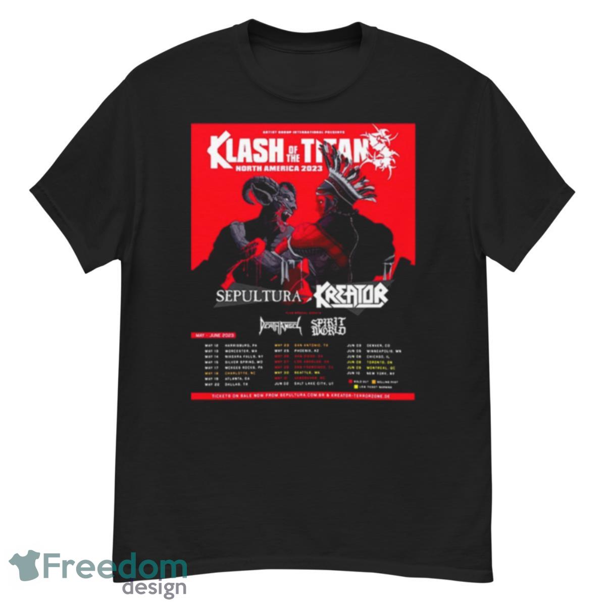 Klash Of The Titan North America 2023 Sepultura Kreator Special Guest Death Angel Spirit World Fan Gifts T Shirt - G500 Men’s Classic T-Shirt