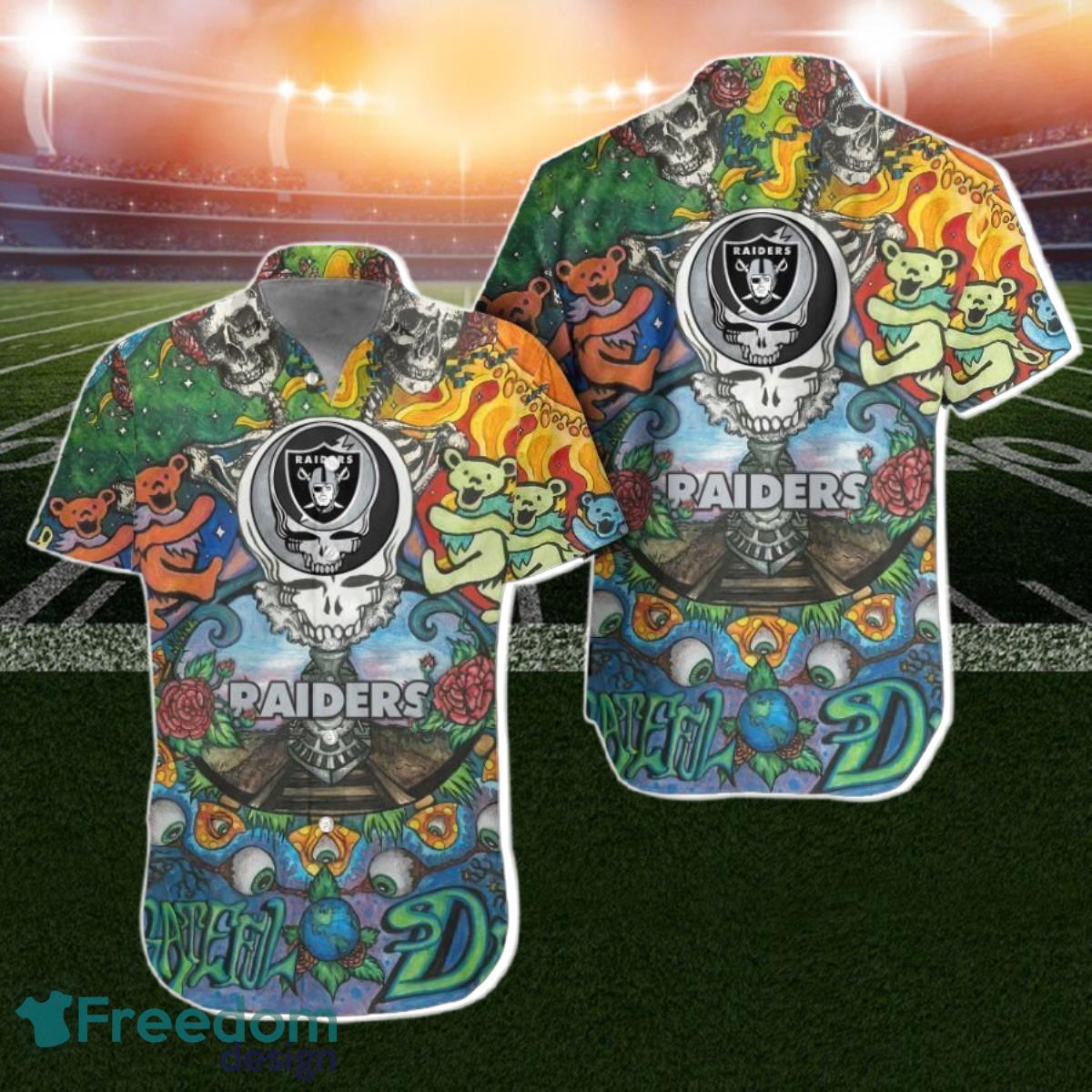 NFL Las Vegas Raiders Grateful Dead Hawaiian Shirt For Fans