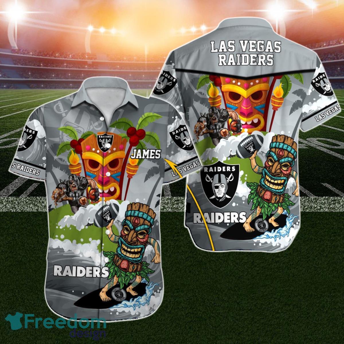 Las Vegas Raiders Hawaiian Shirt NFL Football Custom Name For Men Women Product Photo 1