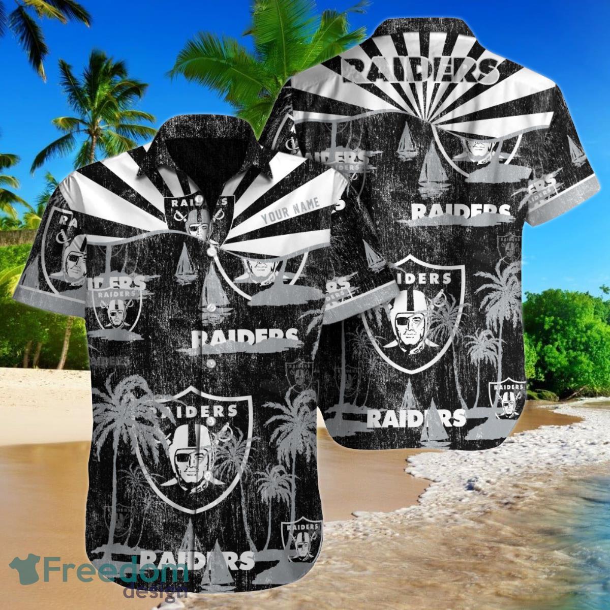 Las Vegas Raiders NFL Football Custom Name Hawaiian Shirt For Men Women Gift For Best Fans Product Photo 1