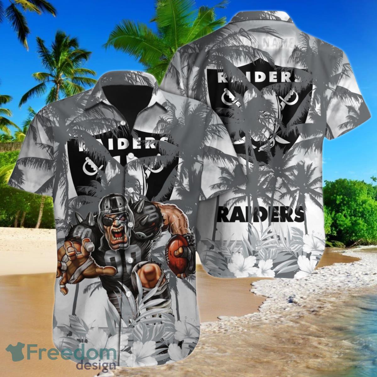 Las Vegas Raiders NFL Football Custom Name Hawaiian Shirt For Men Women Ideal Gift For Fans Product Photo 1