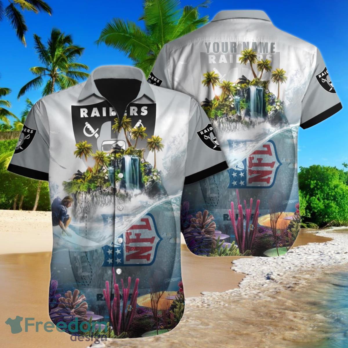 Las Vegas Raiders Hawaiian Shirt NFL Custom Name For Fans Football