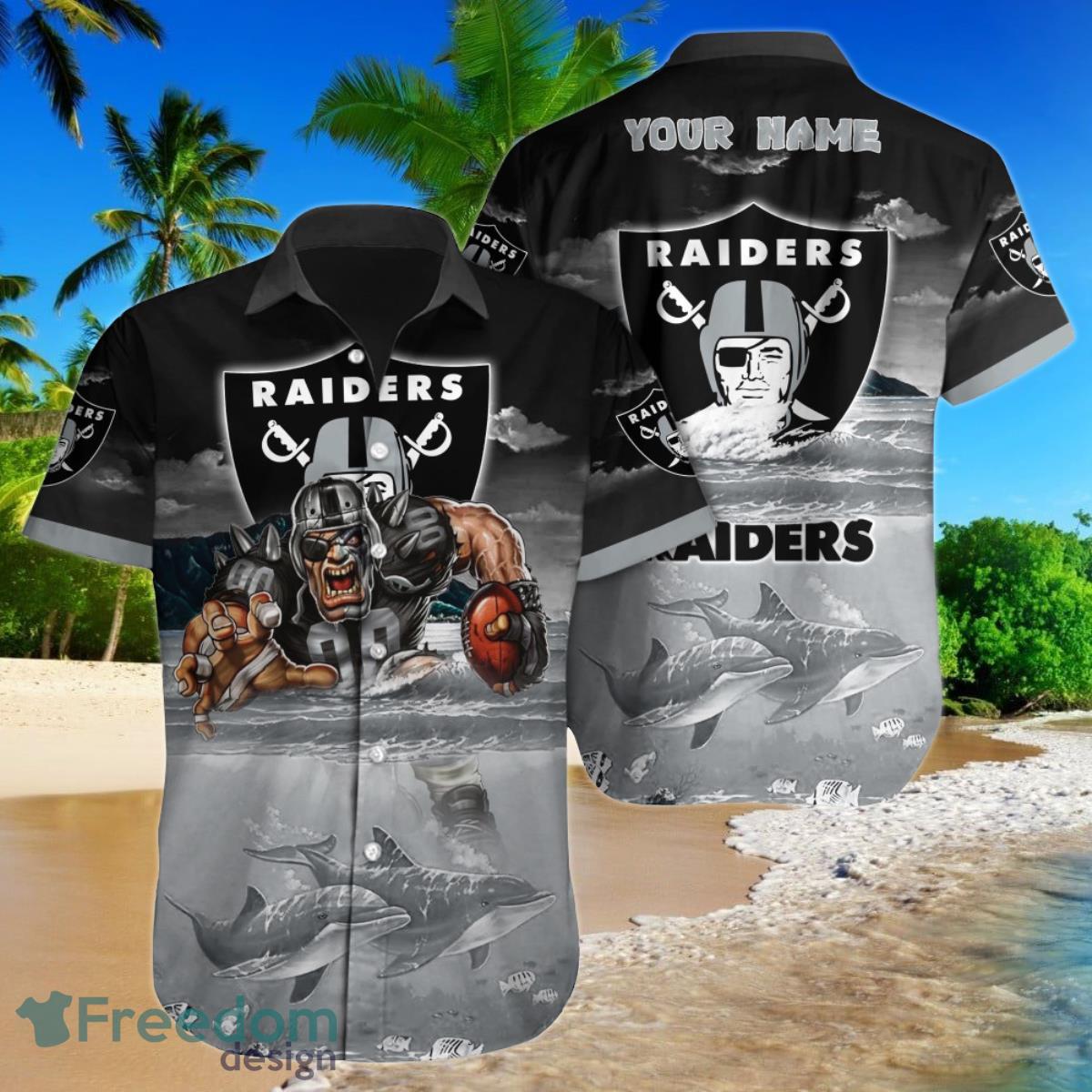 Las Vegas Raiders Hawaiian Shirt NFL Football Custom Name For Men Women  Gift For Football Fans - Freedomdesign