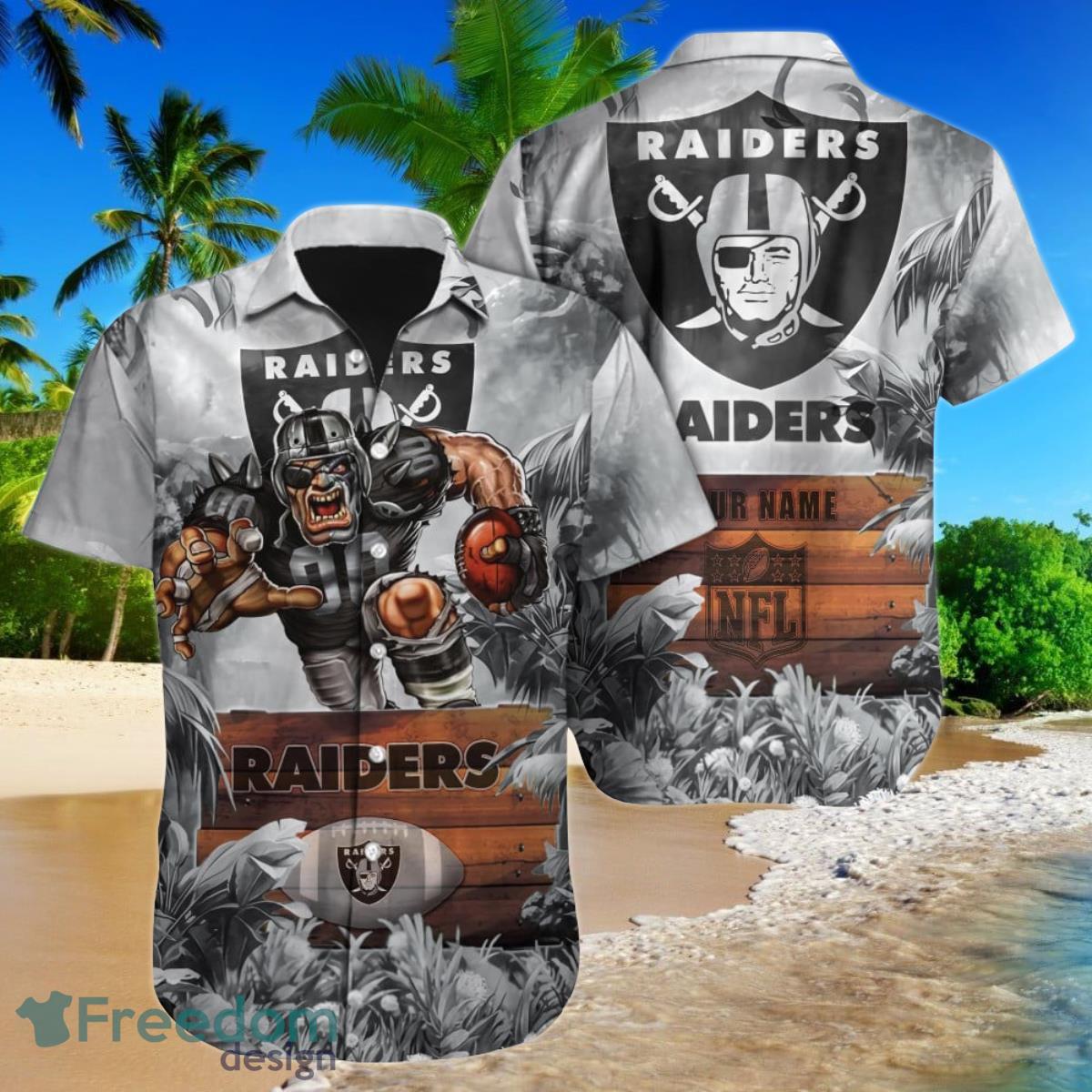 Las Vegas Raiders Hawaiian Shirt NFL Football Custom Name For Men Women  Gift For Football Fans - Freedomdesign