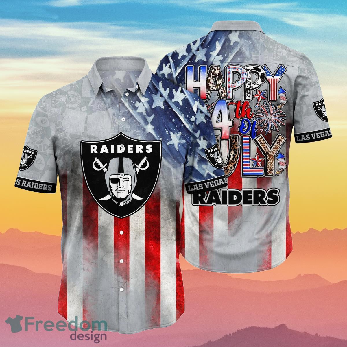 Las Vegas Raiders NFL Hawaiian Shirt 4th Of July Independence Day Best Gift For Men And Women Fans Product Photo 1