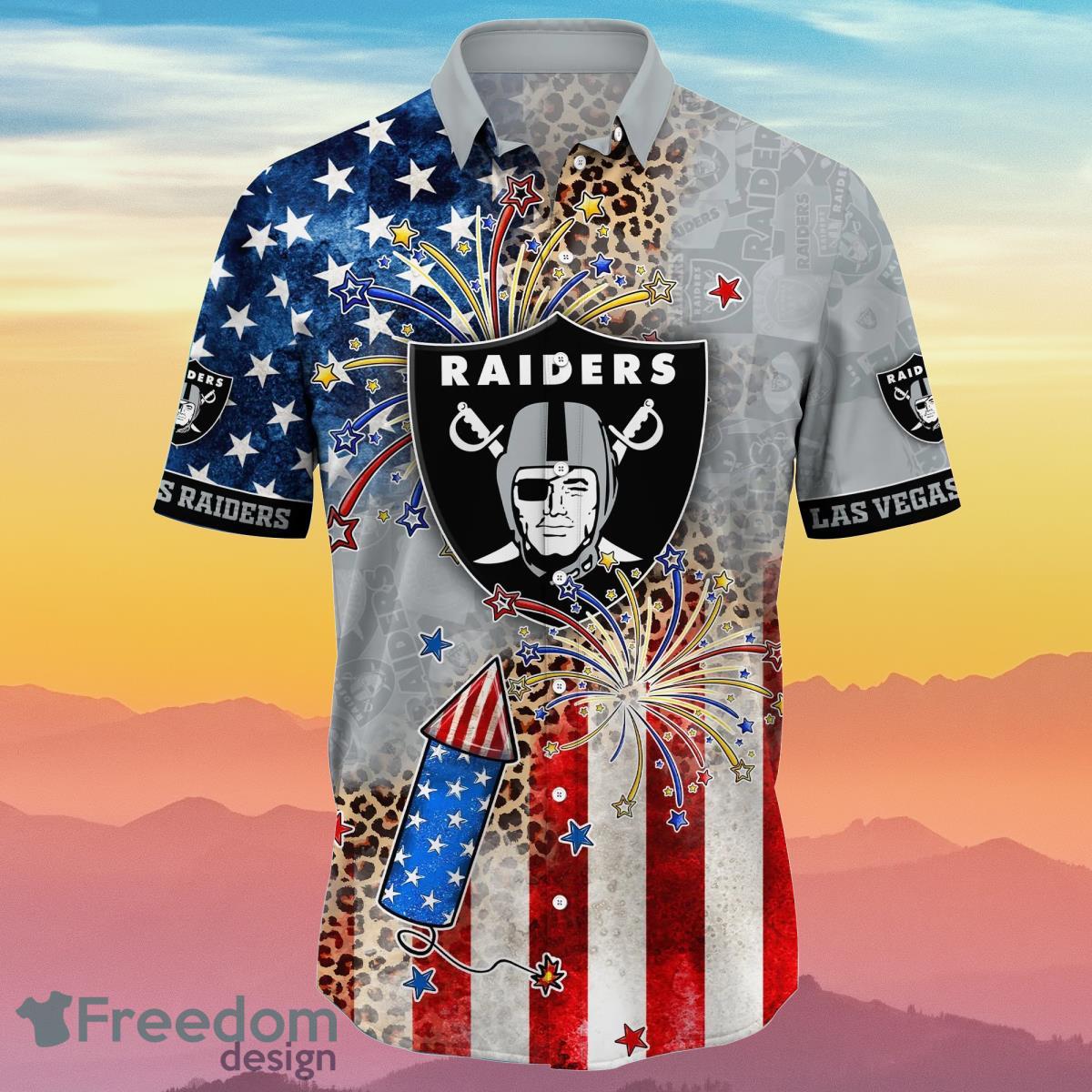 Las Vegas Raiders NFL Hawaiian Shirt 4th Of July Independence Day Ideal Gift For Men And Women Fans Product Photo 2