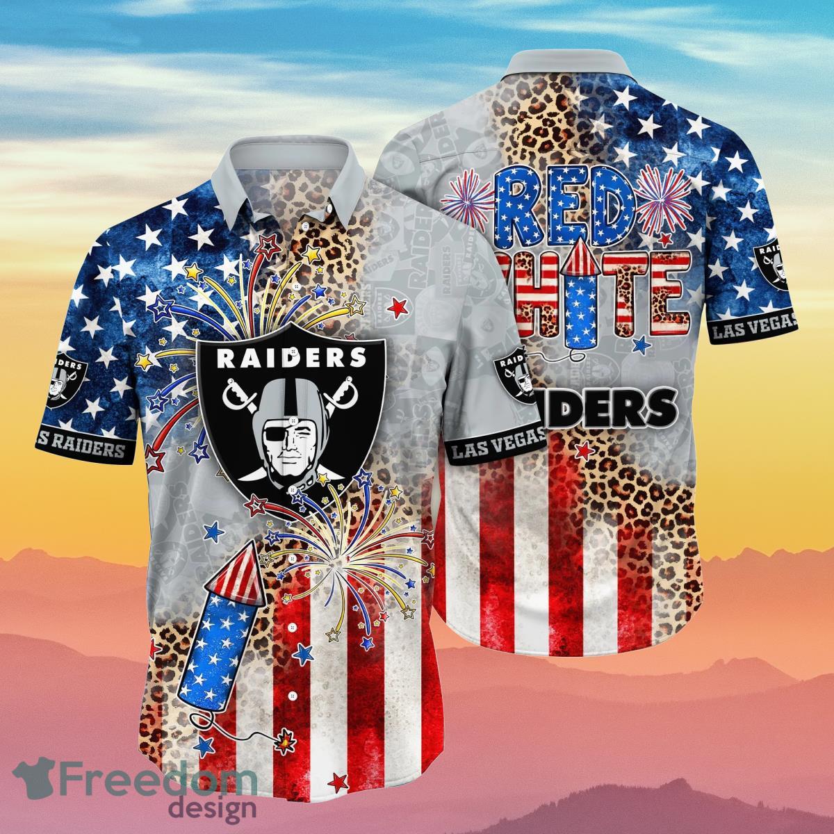 Las Vegas Raiders NFL Hawaiian Shirt 4th Of July Independence Day Ideal Gift For Men And Women Fans Product Photo 1