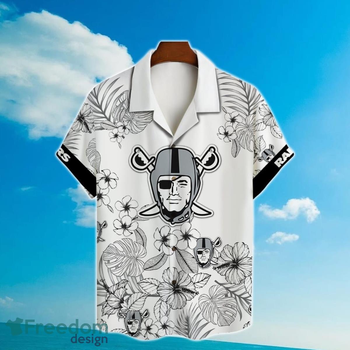 Las Vegas Raiders NFL Hibiscus 2023 AOP Hawaiian Shirt For Men Women Product Photo 2