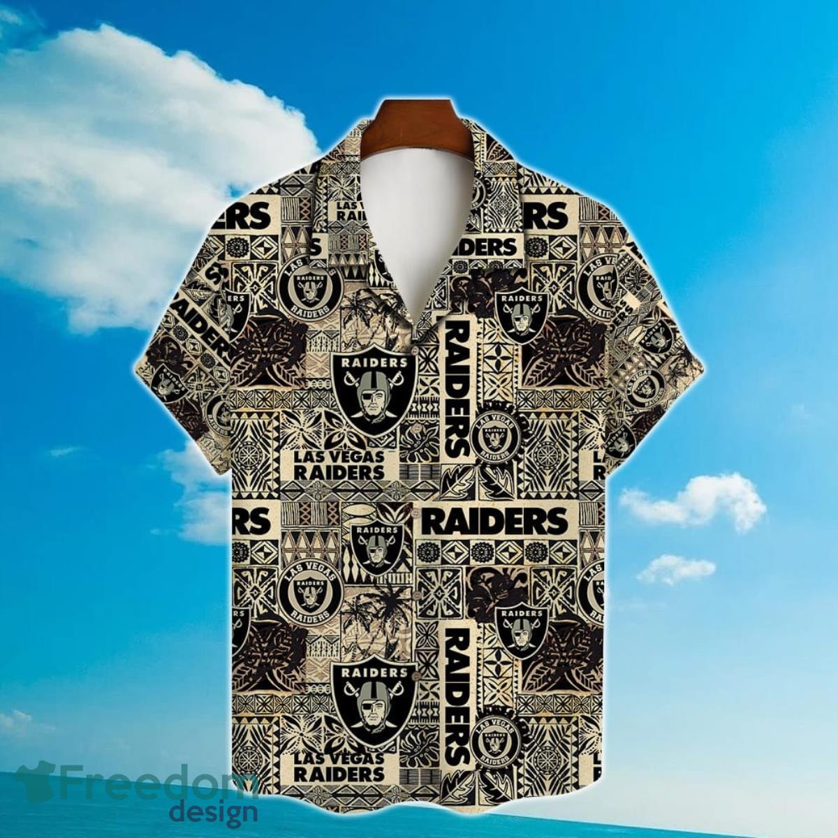 Las Vegas Raiders Hawaiian Shirt NFL Football Custom Name Gift For NFL Fans  - Freedomdesign