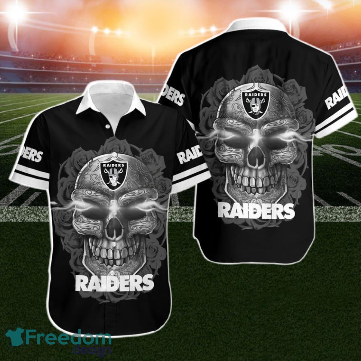 Las Vegas Raiders Sugar Skull NFL Gift For Fan Hawaiian Shirt Aloha Shirt For Men Women Product Photo 1