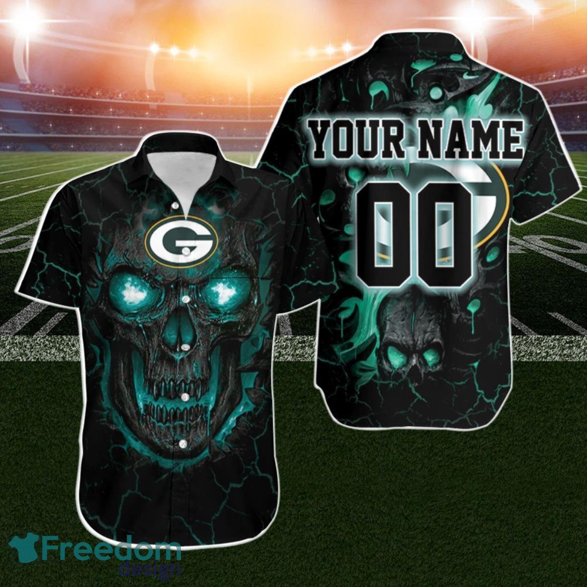 Lava Skull Green Bay Packers 3D Personalized Hawaiian Shirt Aloha Shirt For Men Women Product Photo 1