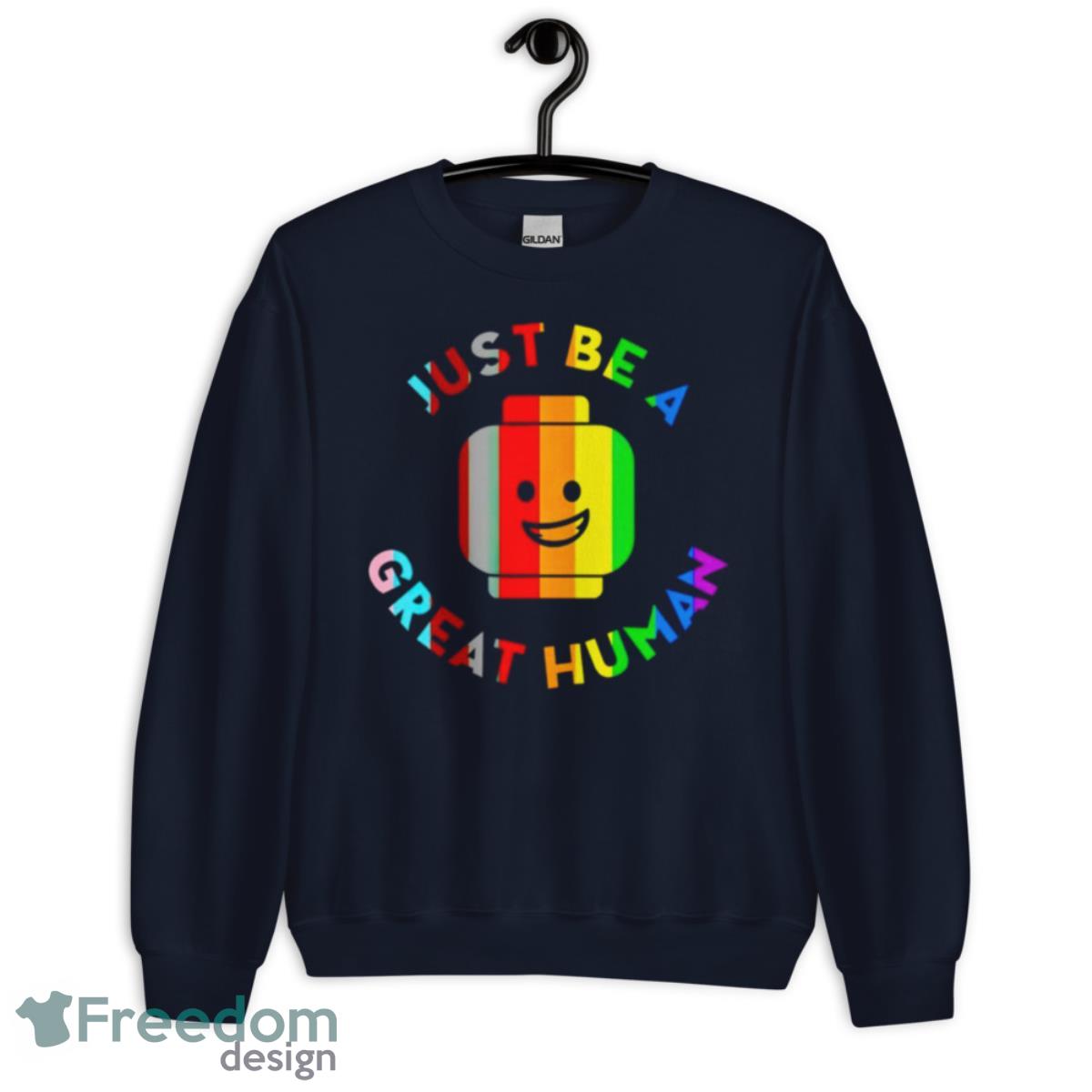 Lego pride just be a great human T shirt - Unisex Crewneck Sweatshirt-1