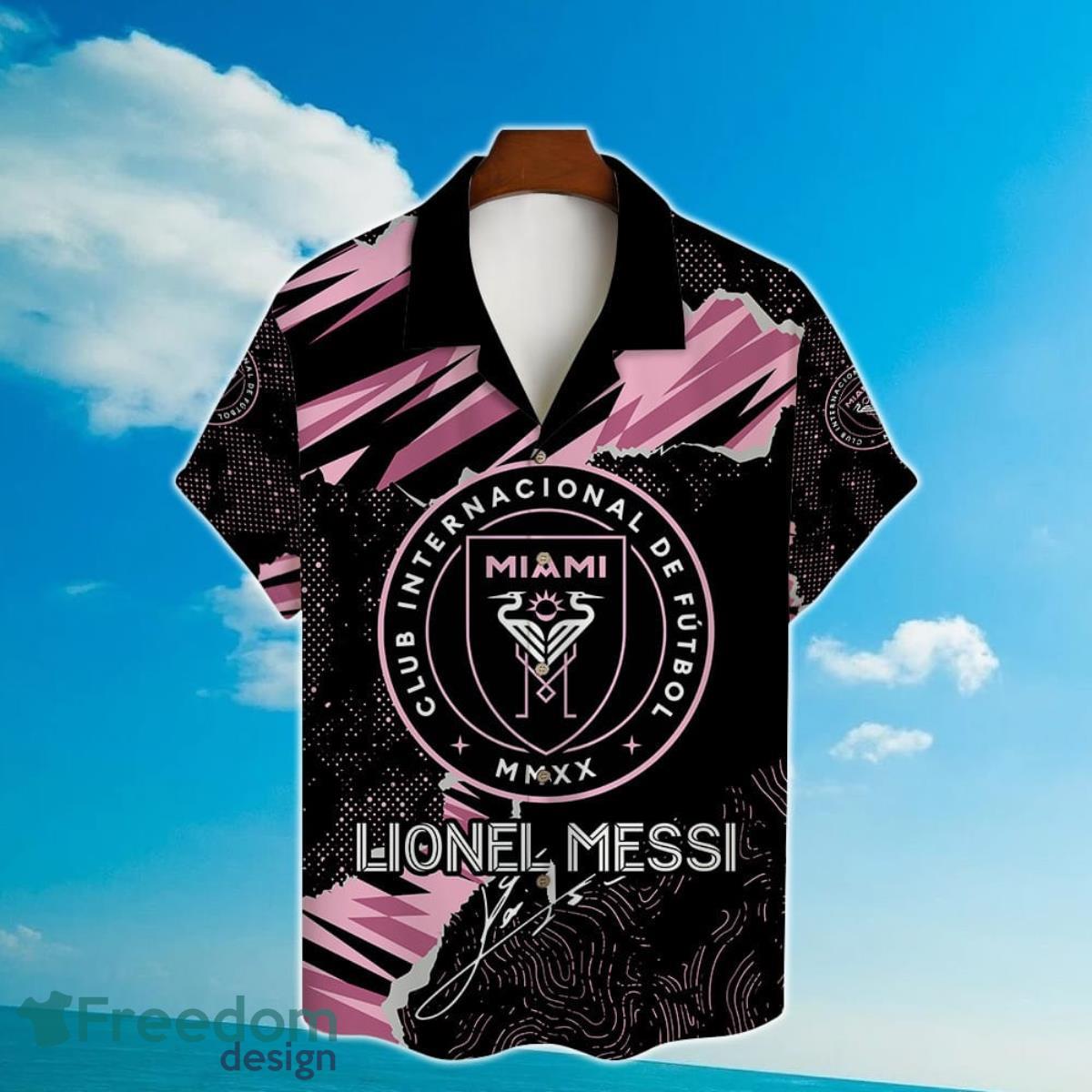 Lionel Messi Club Internacional De Futbol Miami Hawaiian Shirt Product Photo 2