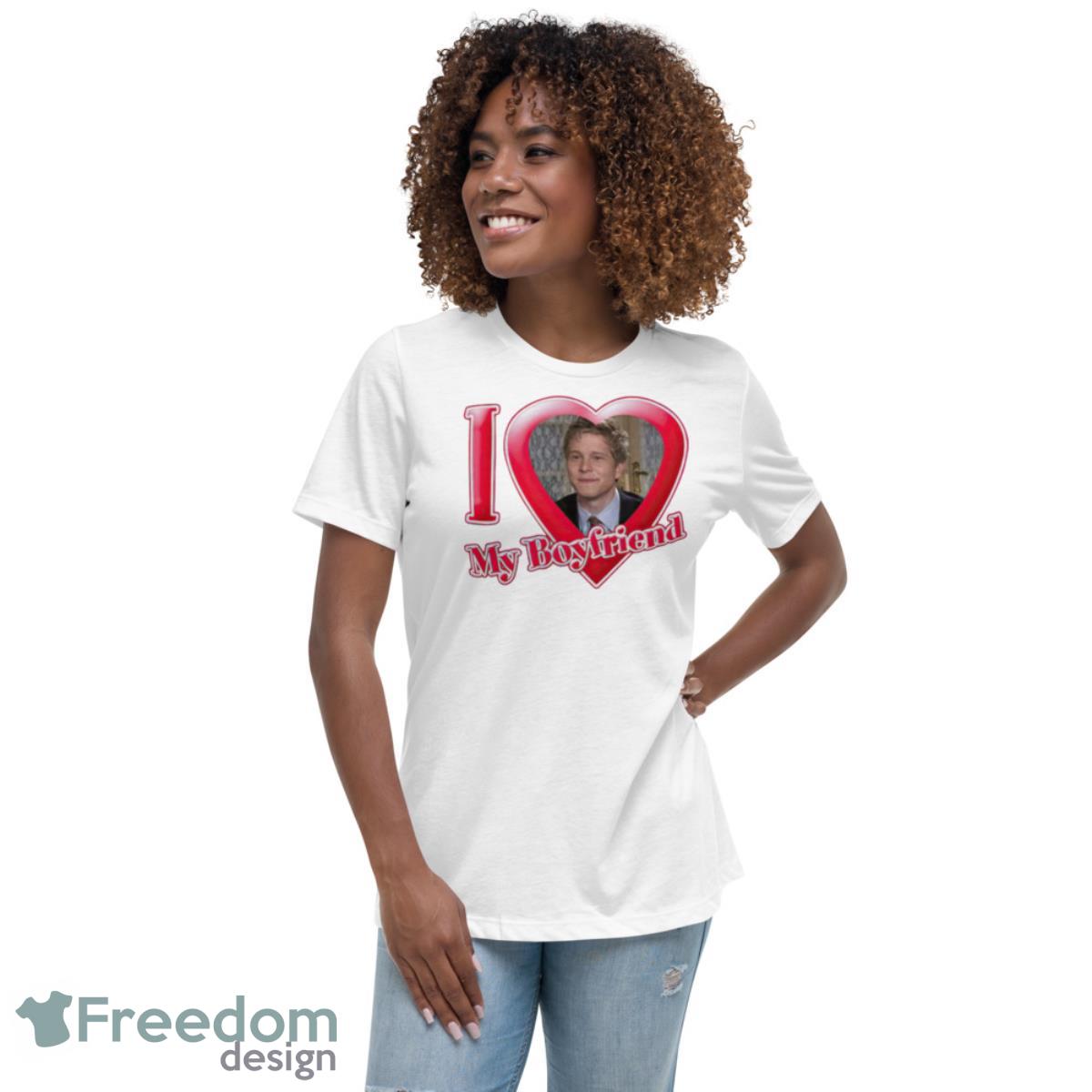Logan Huntzberger I love my boyfriend shirt - Womens Relaxed Short Sleeve Jersey Tee Logan Huntzberger I love my boyfriend shirt - Womens Relaxed Short Sleeve Jersey Tee