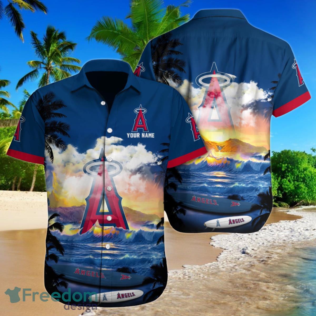 Los Angeles Angels MLB Custom Name Hawaiian Shirt For Men Women Best Gift For Fans Product Photo 1