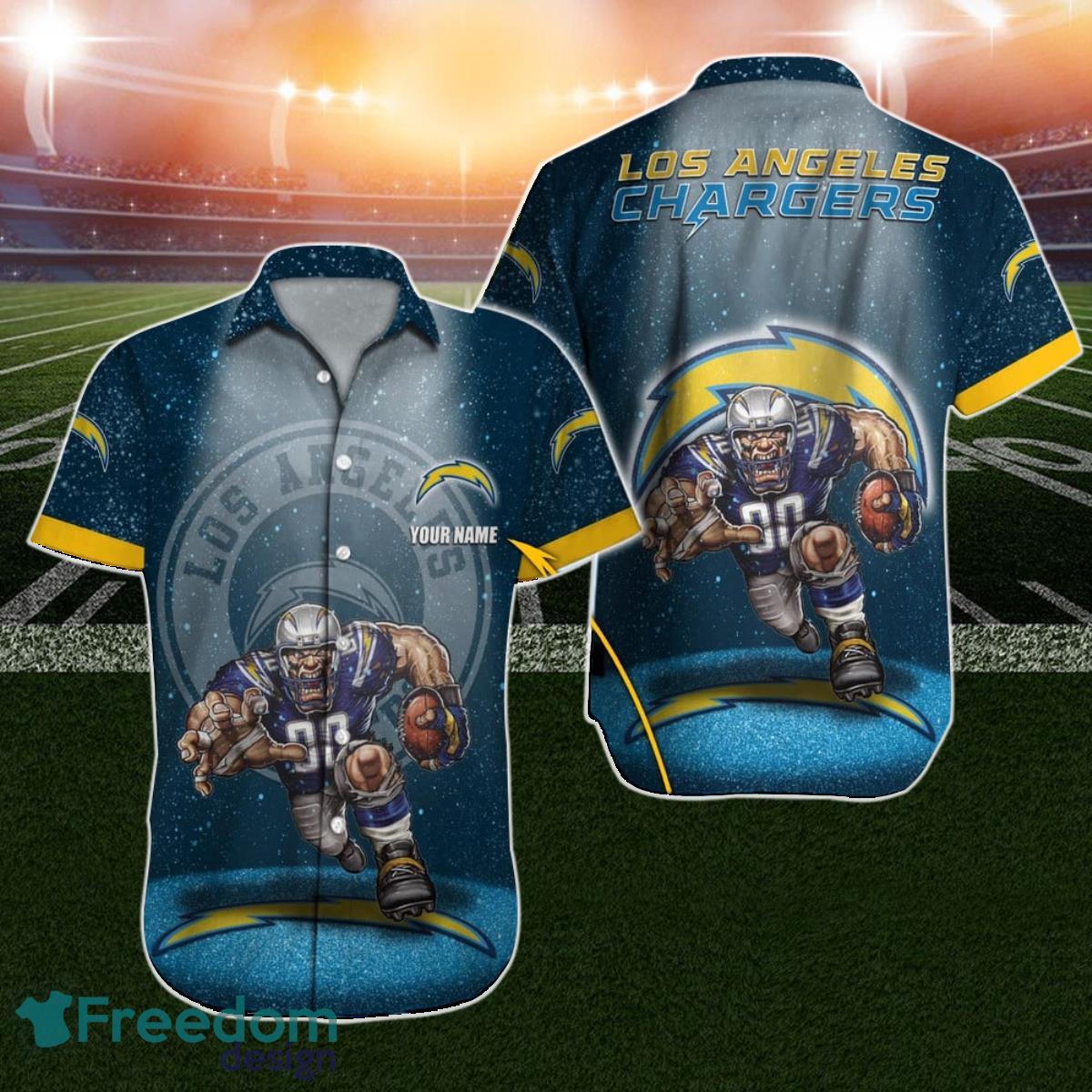 Los Angeles Chargers Hawaiian Shirt NFL Football 3D Custom Name For True  Fans - Freedomdesign