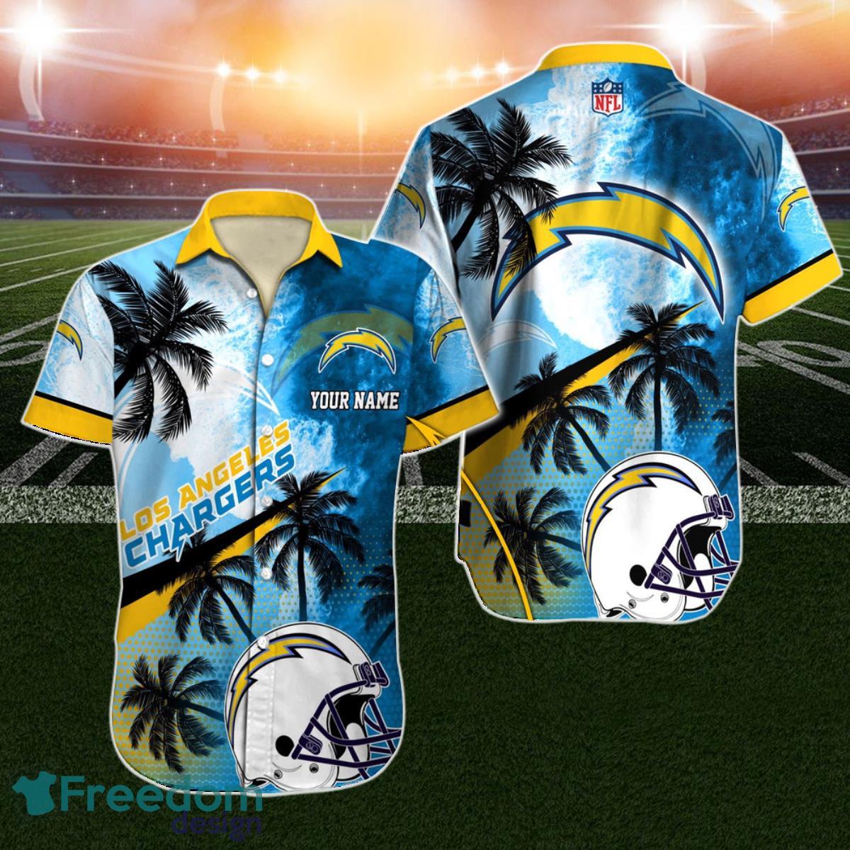 Custom Name Los Angeles Chargers NFL Logo Angry Hawaiian Shirt For Men And  Women Fans Gift - Freedomdesign