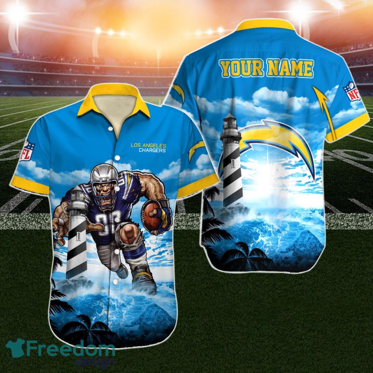 Los Angeles Chargers NFL Custom Name Hawaiian Shirt Hot Design For Fans