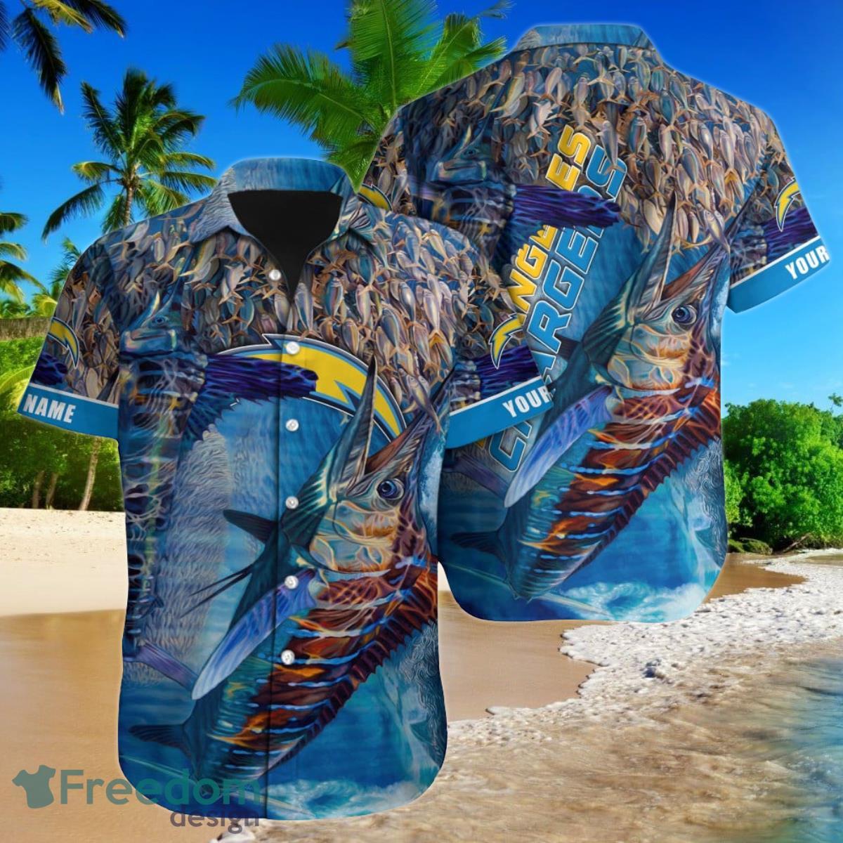 Los Angeles Chargers NFL Football Custom Name Hawaiian Shirt Best Gift For Real Fans Product Photo 1