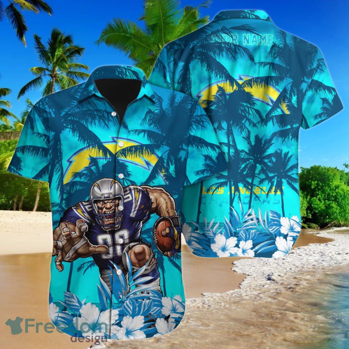 Los Angeles Chargers NFL Football Custom Name Hawaiian Shirt Ideal Gift For Fans Product Photo 1