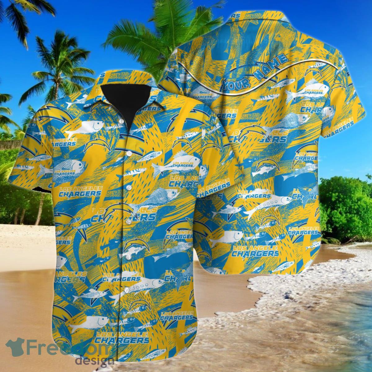 Los Angeles Chargers NFL Football Custom Name Hawaiian Shirt Special Gift For Fans Product Photo 1