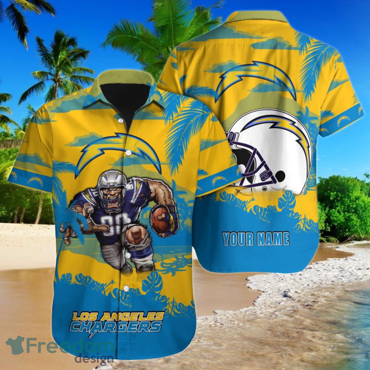 Los Angeles Chargers Hawaiian Shirt And Short - Freedomdesign