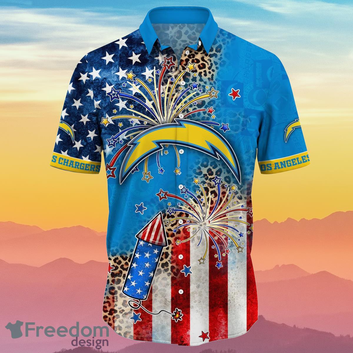 Los Angeles Chargers Hawaiian Shirt And Short - Freedomdesign