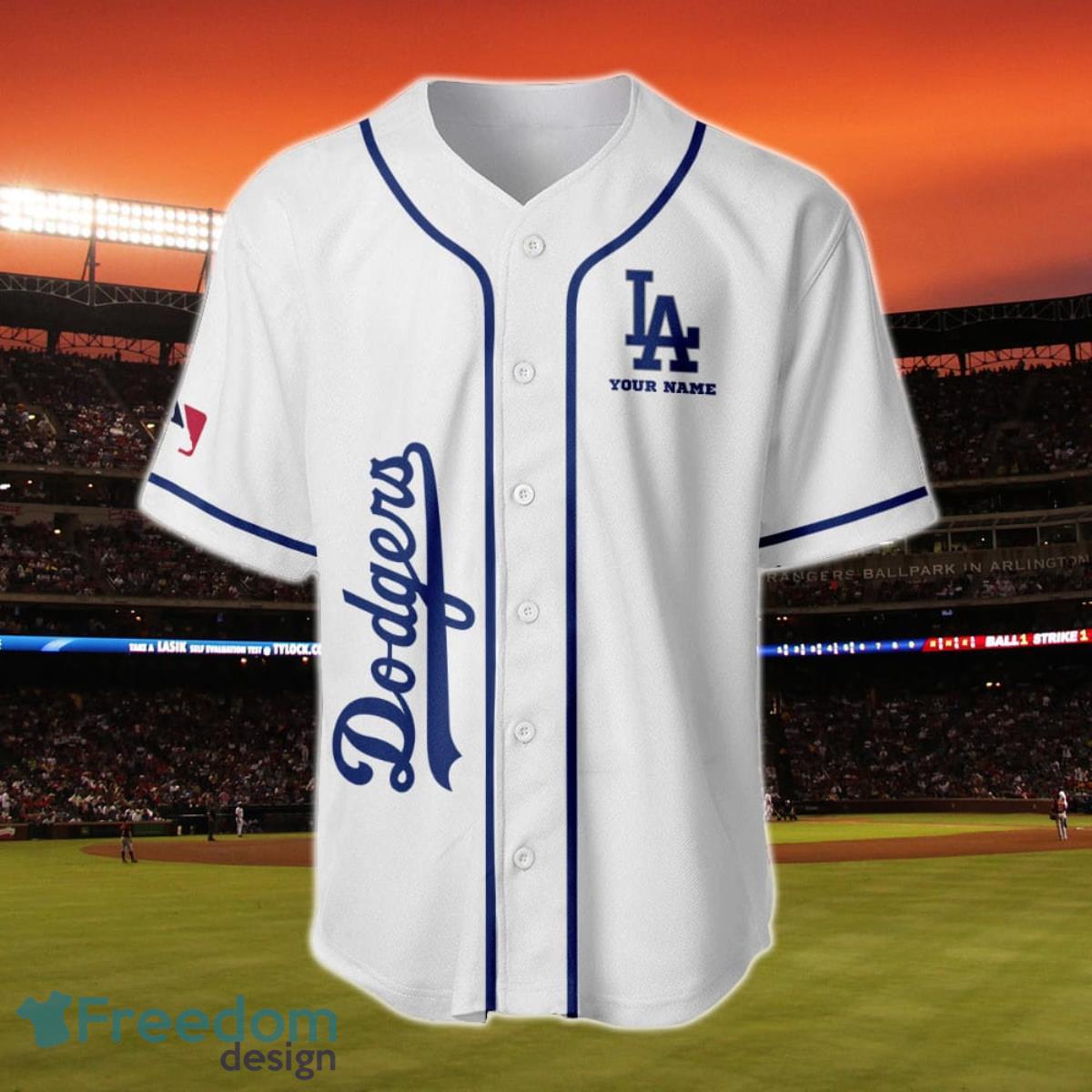 Los Angeles Dodgers Major League Baseball Custom Name Baseball Jersey Product Photo 2