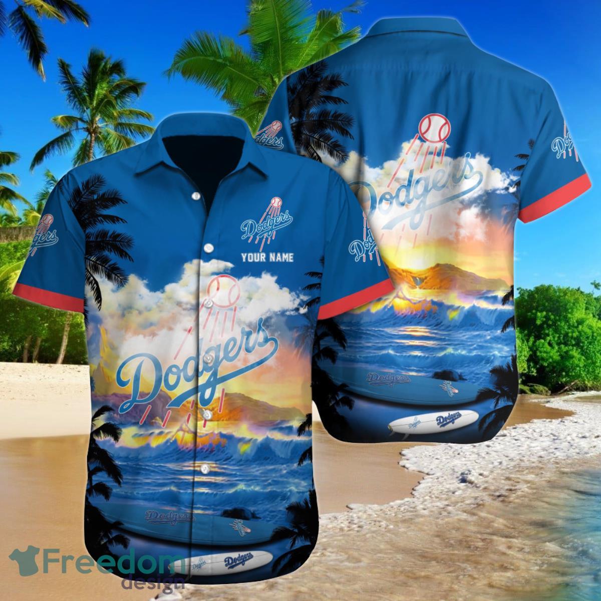New Summer Baseball Shirts Custom Name Los Angeles Dodgers Hawaiian Shirt,  MLB Hawaiian Shirt - Family Gift Ideas That Everyone Will Enjoy