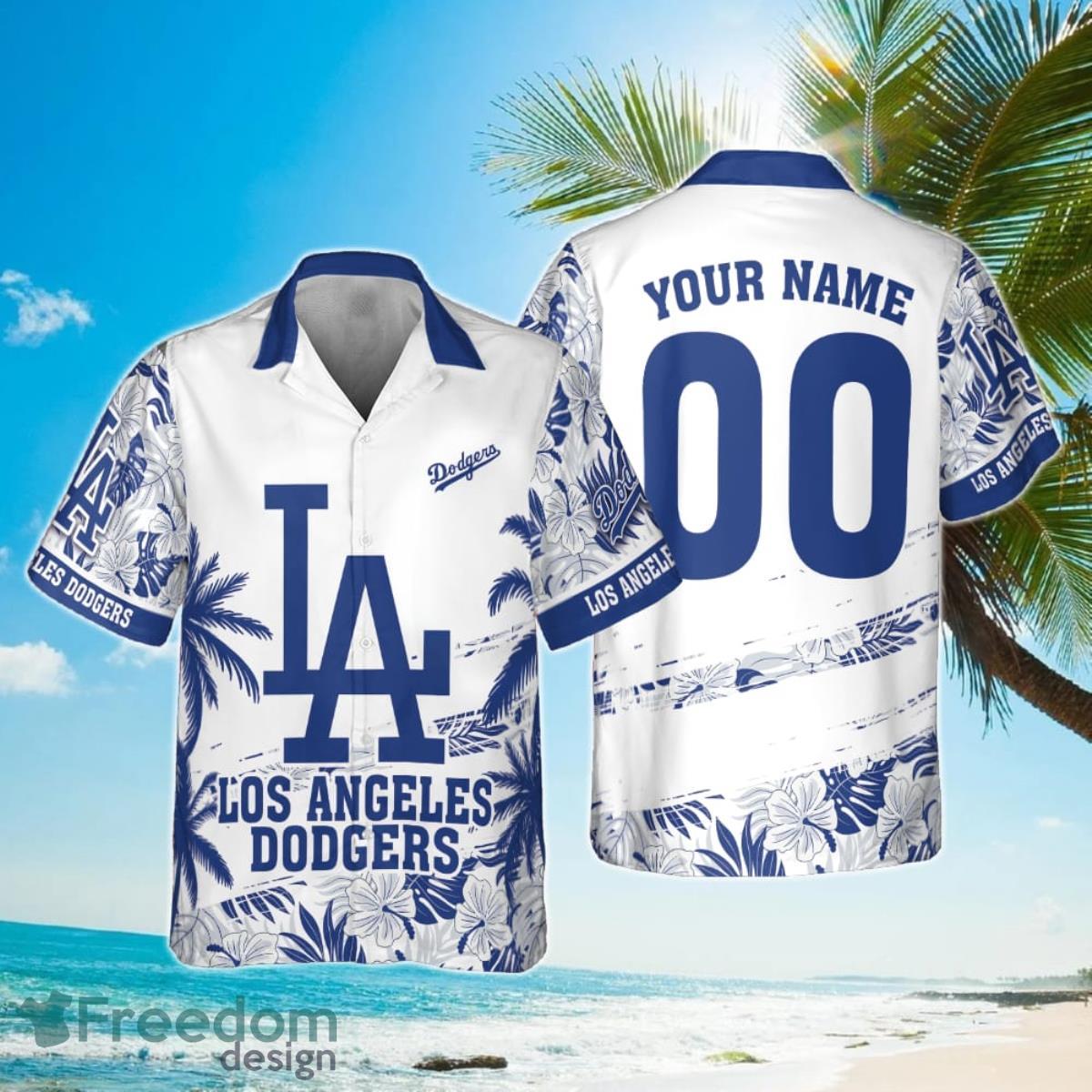 Los Angeles Dodgers MLB Flower Pattern Summer 3D Hawaiian Shirt  Personalized - Freedomdesign