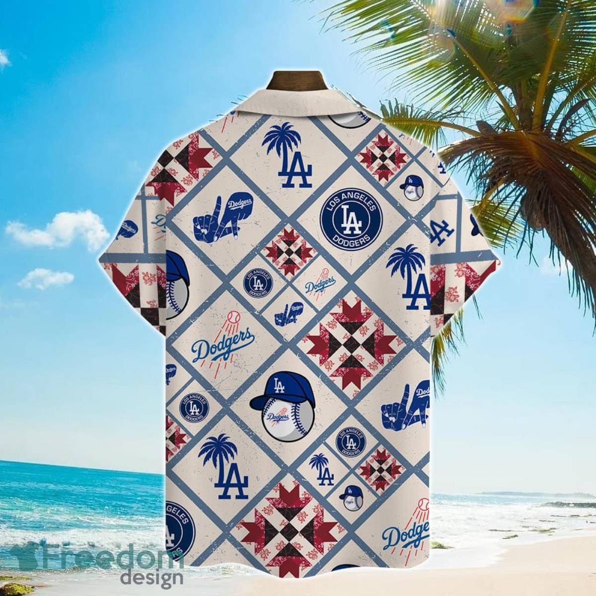 Los Angeles Dodgers MLB Logo Pattern Summer 3D Hawaiian Shirt