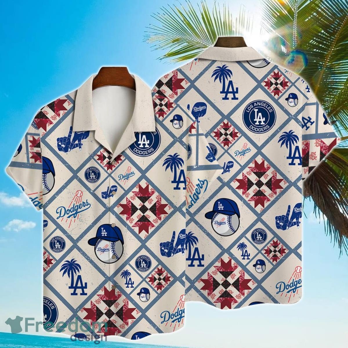 Los Angeles Dodgers MLB Logo Pattern Summer 3D Hawaiian Shirt